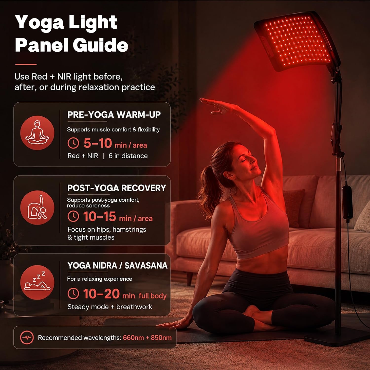 Red Light Therapy for Body Face-660Nm 850Nm Infrared Lamp Therapy Larger Panel 3 in 1 Led Bead Red Light with Stand for Home Use,Gift Idea for Mom Women Wife Sister Girlfriend