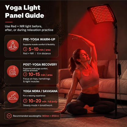 Red Light Therapy for Body Face-660Nm 850Nm Infrared Lamp Therapy Larger Panel 3 in 1 Led Bead Red Light with Stand for Home Use,Gift Idea for Mom Women Wife Sister Girlfriend