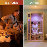 Barcelona 1 to 2 Person Low EMF FAR Infrared Home Sauna — Before & After